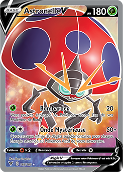 Carte Pokémon Full Art V Astronelle V 166/185 de la série Voltage Éclatant