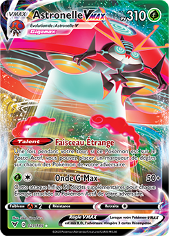 Carte Pokémon Ultra rare VMAX Astronelle VMAX 021/185 de la série Voltage Éclatant