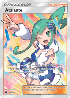 Carte Pokémon Dresseur Full Art Atalante 164/168 de la série Tempête Céleste