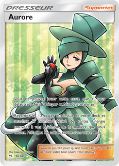 Carte Pokémon Dresseur Full Art Aurore 178/181 de la série Duo de Choc
