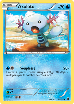 Carte Pokémon Axoloto 21/116 de la série Glaciation Plasma en vente au meilleur prix