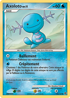 Carte Pokémon Commune Axoloto 118/132 de la série Merveilles Secrètes