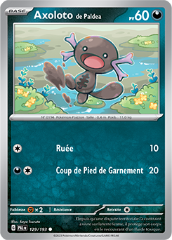 Carte Pokémon Communes Axoloto de Paldea 129/193 de la série Évolutions à Paldea
