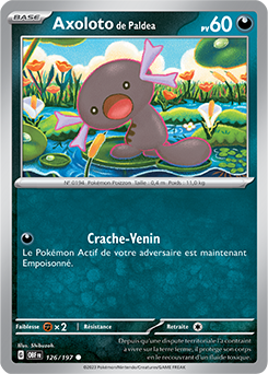 Carte Pokémon Axoloto de Paldea 126/197 de la série Flammes Obsidiennes en vente au meilleur prix