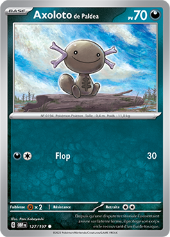 Carte Pokémon Communes Axoloto de Paldea 127/197 de la série Flammes Obsidiennes