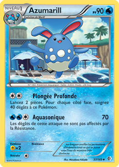 Carte Pokémon Peu commune Azumarill 37/149 de la série Frantières Franchies