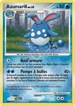 Carte Pokémon Rare Azumarill 18/130 de la série Diamant & Perle