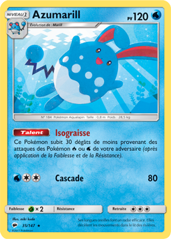 Carte Pokémon Azumarill 35/147 de la série Ombres Ardentes en vente au meilleur prix