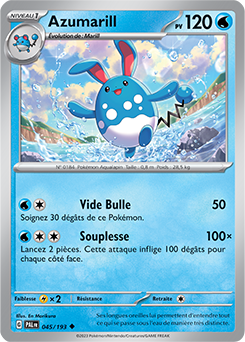 Carte Pokémon Azumarill 045/193 de la série Évolutions à Paldea en vente au meilleur prix