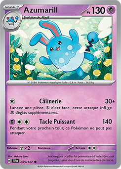 Carte Pokémon Azumarill 65/162 de la série Forces Temporelles en vente au meilleur prix