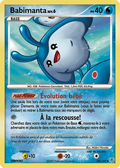 Carte Pokémon Peu commune Babimanta 55/130 de la série Diamant & Perle