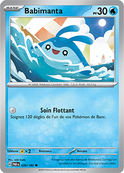 Carte Pokémon Communes Babimanta 39/182 de la série Faille Paradoxe