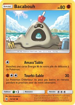 Carte Pokémon Commune Bacabouh 74/149 de la série Soleil & Lune