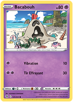 Carte Pokémon Communes Bacabouh 125/264 de la série Poing de Fusion