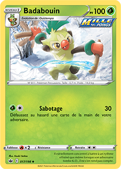 Carte Pokémon Badabouin 17/198 de la série Règne de Glace en vente au meilleur prix