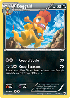 Carte Pokémon Rare Baggaïd 68/108 de la série Explorateurs Obscurs
