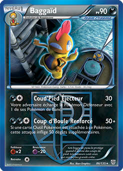 Carte Pokémon Rare Baggaïd 86/135 de la série Tempête Plasma