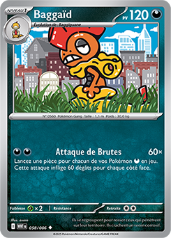 Carte Pokémon Peu commune Baggaïd 58/86 de la série Flamme Blanche