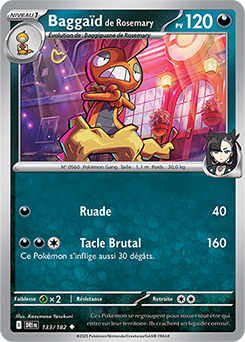 Carte Pokémon Peu commune Baggaïd de Rosemary 133/182 de la série Rivalités Destinées