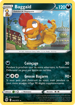 Carte Pokémon Holographique rare Baggaïd 042/073 de la série La Voie du Maître