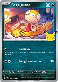 Carte Pokémon Communes Baggiguane 094/128 de la série 30e Anniversaire