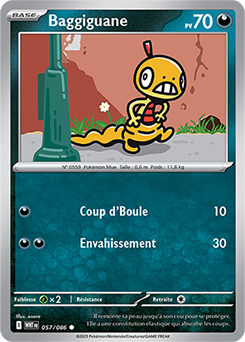 Carte Pokémon Communes Baggiguane 57/86 de la série Flamme Blanche