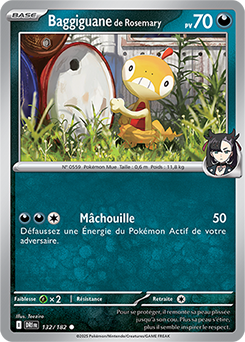 Carte Pokémon Communes Baggiguane de Rosemary 132/182 de la série Rivalités Destinées