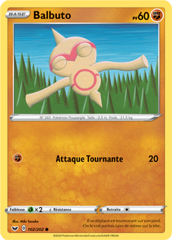 Carte Pokémon Balbuto 102/202 de la série Épée et Bouclier en vente au meilleur prix