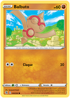 Carte Pokémon Communes Balbuto 144/264 de la série Poing de Fusion