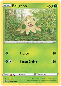 Carte Pokémon Communes Balignon 4/264 de la série Poing de Fusion
