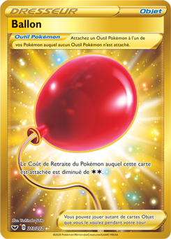 Carte Pokémon Objet Gold EB Ballon 213/202 de la série Épée et Bouclier