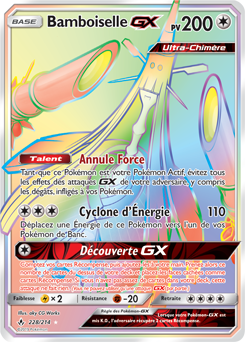 Carte Pokémon Secrète Rainbow GX Bamboiselle GX 228/214 de la série Alliance Infallible