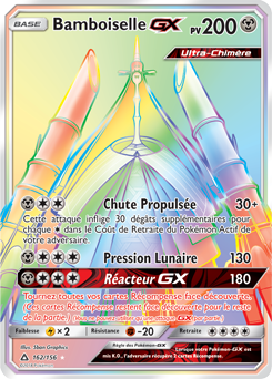 Carte Pokémon Secrète Rainbow GX Bamboiselle GX 162/156 de la série Ultra Prisme