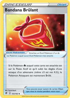 Carte Pokémon Peu commune Bandana Brûlant 155/192 de la série Clash des Rebelles