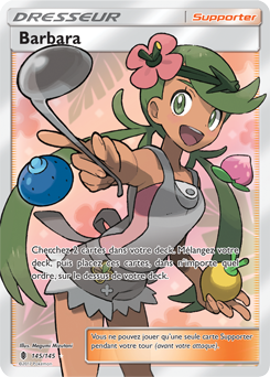 Carte Pokémon Dresseur Full Art Barbara 145/145 de la série Gardiens Ascendants