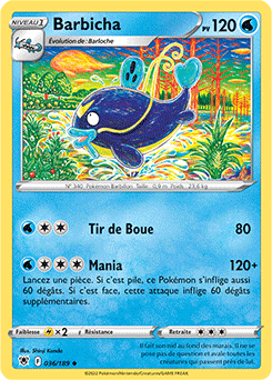 Carte Pokémon Peu commune Barbicha 036/189 de la série Astres Radieux