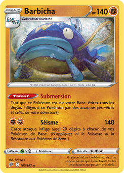 Carte Pokémon Barbicha 100/192 de la série Clash des Rebelles en vente au meilleur prix