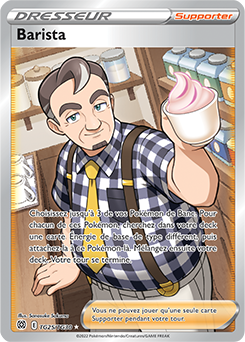 Carte Pokémon Dresseur Full Art Barista TG25/TG30 de la série Stars Étincelantes
