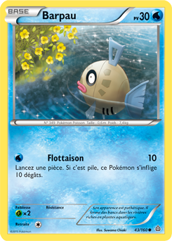 Carte Pokémon Commune Barpau 43/160 de la série Primo Choc