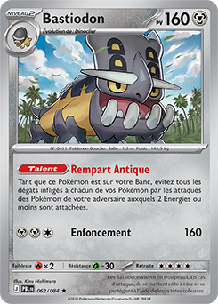 Carte Pokémon Bastiodon 62/84 de la série Nuit Noire en vente au meilleur prix