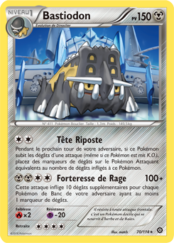 Carte Pokémon Bastiodon 70/114 de la série Offensive Vapeur en vente au meilleur prix