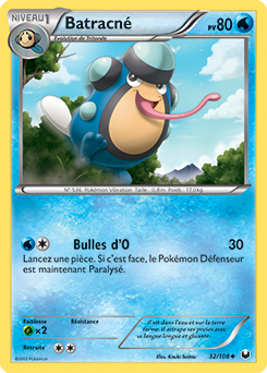 Carte Pokémon Peu commune Batracné 32/108 de la série Explorateurs Obscurs