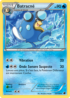 Carte Pokémon Peu commune Batracné 25/116 de la série Glaciation Plasma