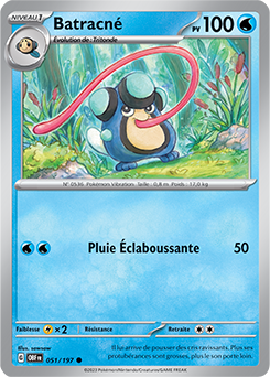 Carte Pokémon Communes Batracné 51/197 de la série Flammes Obsidiennes
