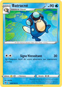 Carte Pokémon Peu commune Batracné 45/192 de la série Clash des Rebelles