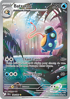 Carte Pokémon Illustration rare Batracné 104/86 de la série Foudre Noire