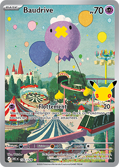 Carte Pokémon Illustration rare Baudrive 136/128 de la série 30e Anniversaire