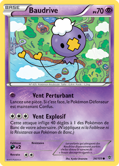 Carte Pokémon Baudrive 34/101 de la série Explosion Plasma en vente au meilleur prix