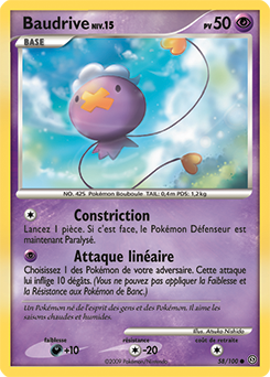 Carte Pokémon Baudrive 58/100 de la série Tempête en vente au meilleur prix