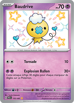 Carte Pokémon Baudrive 155/91 de la série Destinées de Paldea en vente au meilleur prix
